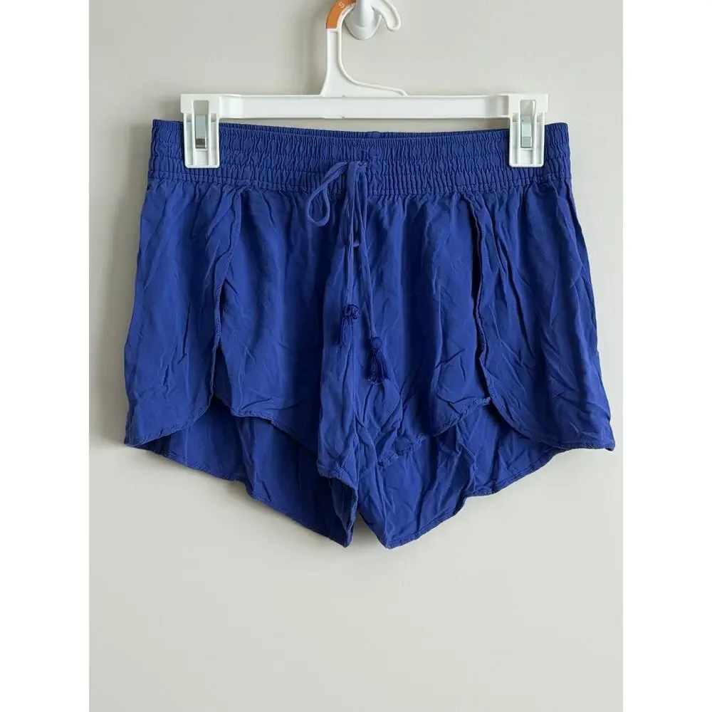 Aerie Flowy Boho Flutter Shorts Cobalt Blue Size Small